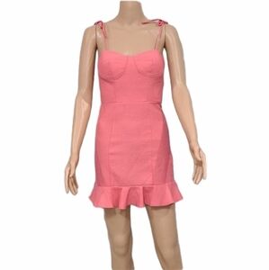 GIANNI BINI ‎ GIRLS MINI DRESS WITH RUFFLE COLOR CORAL SZ 1
